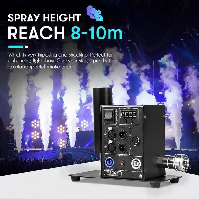 Alt view image 2 of 7 - CO2 Jet Machine with 20ft Hose DMX 512 Control CO2 Cannon Fog Machine Professional Stage Effects for Clubs, Concerts, DJ Events, Parties