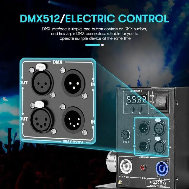 Alt view image 3 of 7 - CO2 Jet Machine with 20ft Hose DMX 512 Control CO2 Cannon Fog Machine Professional Stage Effects for Clubs, Concerts, DJ Events, Parties