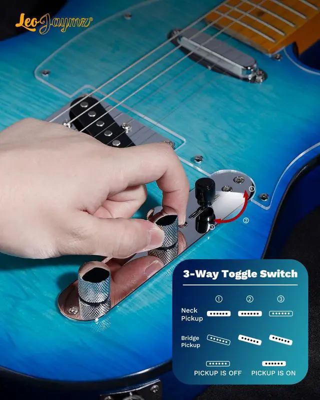 Alt view image 3 of 6 - TL Style Electric Guitar with Flame Maple Top - High Gloss Mahogany Body and Hard Maple Neck - High Transparent Acrylic Pickguard (Transparent Blue Burst)