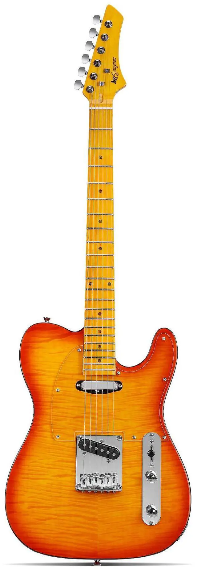 Main image of TL Style Electric Guitar with Flame Maple Top - High Gloss Mahogany Body and Hard Maple Neck - High Transparent Acrylic Pickguard (Transparent Honey Burst)
