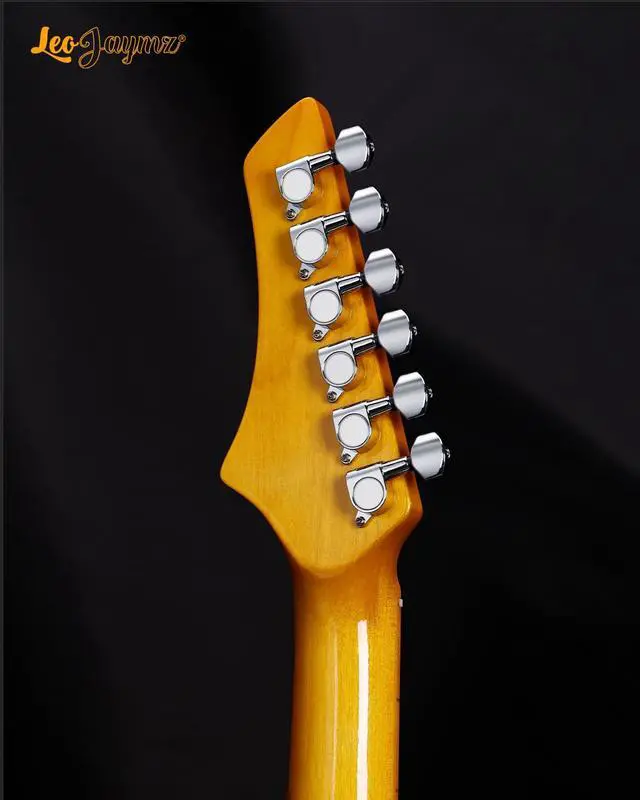 Alt view image 5 of 6 - TL Style Electric Guitar with Flame Maple Top - High Gloss Mahogany Body and Hard Maple Neck - High Transparent Acrylic Pickguard (Transparent Blue Burst)