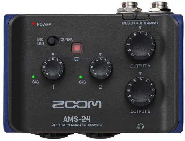 Main image of AMS-24 USB Audio Interface for Musicians & Podcasters with 2 Inputs, 4 Outputs, Loopback, Direct Monitoring & Bus Power for PC, Mac, iOS & Android
