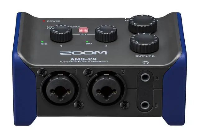 Alt view image 3 of 7 - AMS-24 USB Audio Interface for Musicians & Podcasters with 2 Inputs, 4 Outputs, Loopback, Direct Monitoring & Bus Power for PC, Mac, iOS & Android