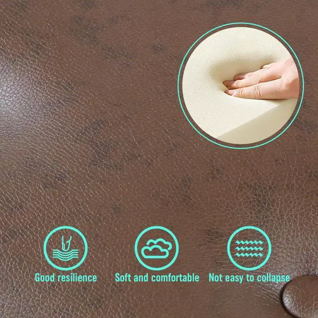 Alt view image 5 of 5 - Adjustable Height Piano Stool Bench PU Leather Cushion Wooden Keyboard Seat with Music Storage (Wood)