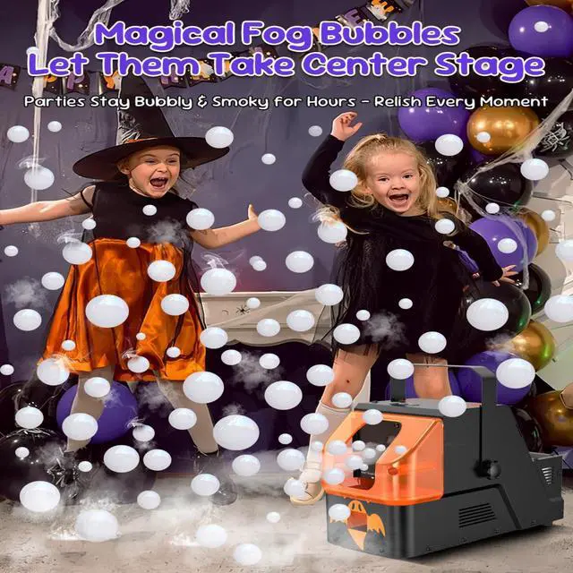 Alt view image 4 of 7 - 450W Fog Bubble Machine, 3-in-1 Smoke Bubble Machine with Remote Controller, Produce Colorful Bubbles Foggy Bubbles Abundant Fog for Halloween Christmas Holiday Stages Wedding Clubs