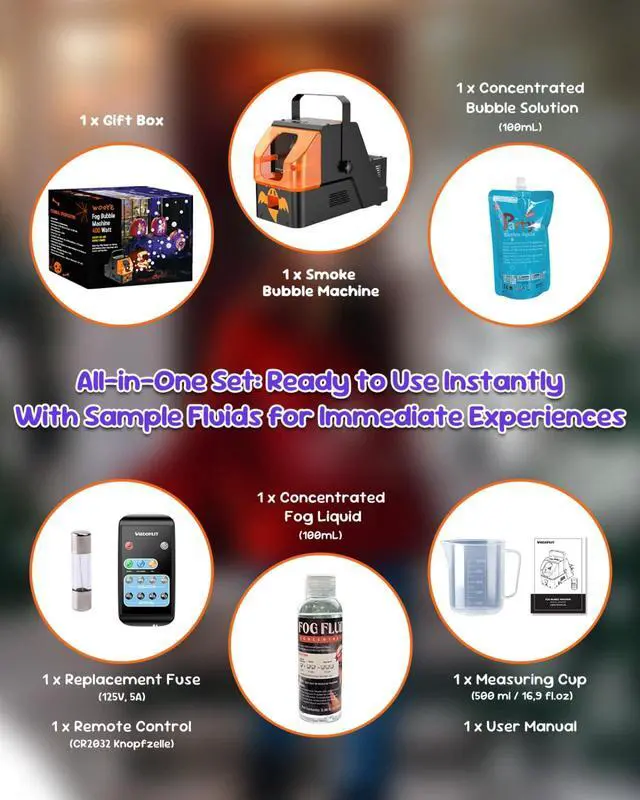 Alt view image 7 of 7 - 450W Fog Bubble Machine, 3-in-1 Smoke Bubble Machine with Remote Controller, Produce Colorful Bubbles Foggy Bubbles Abundant Fog for Halloween Christmas Holiday Stages Wedding Clubs