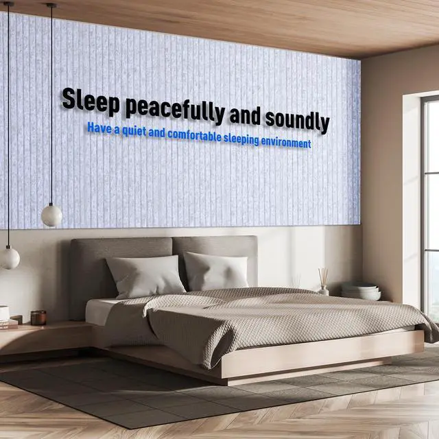 Alt view image 6 of 7 - 10 Pack 47x24 Inch Acoustic Wall Panels, Large Self Adhesive Sound Absorbing Panels for Home, Bedroom, Gaming Room Studio Office, High Density Noise Dampening Wall Decor for Echo Reduction, Light Gray