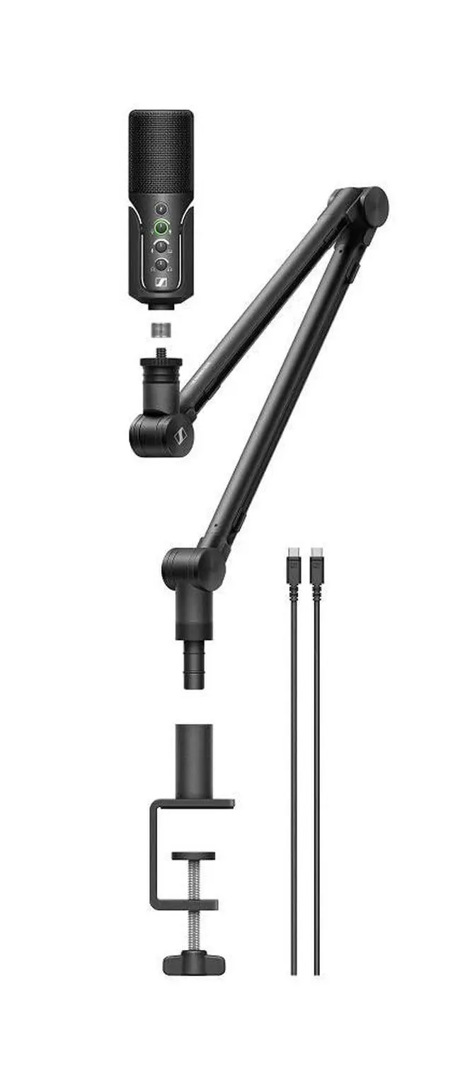 Alt view image 3 of 7 - Professional Profile USB Microphone Streaming Set with Boom Arm, 3 m USB-C Cable & Mic Pouch