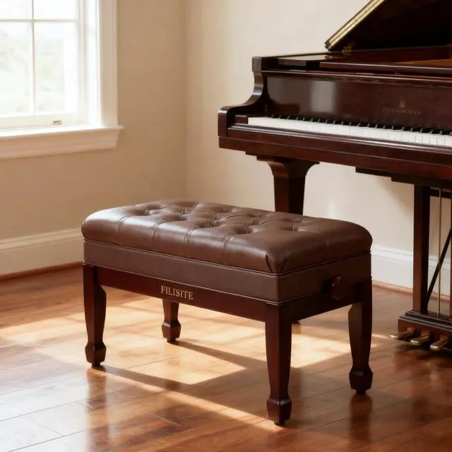 Alt view image 2 of 7 - Adjustable Duet Piano Bench with Storage, Heavy Duty Solid Wood Double Piano Stool Keyboard Bench Seat with PU Leather Padded Cushion (Brown)