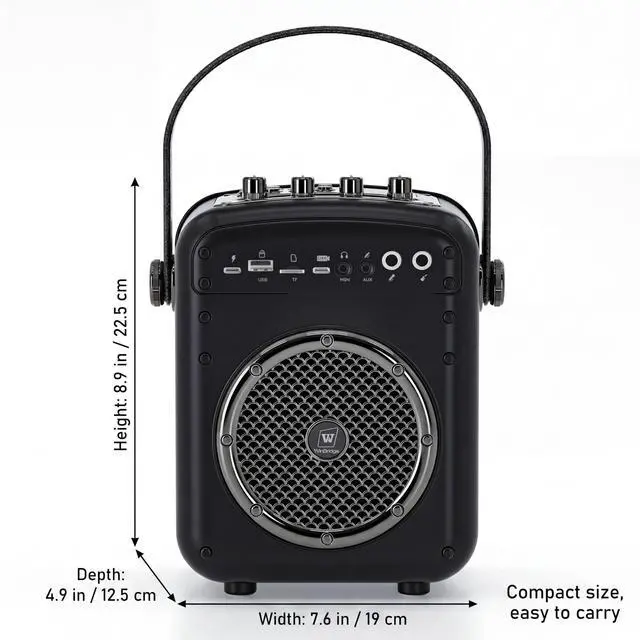 Alt view image 4 of 7 - 70W Voice Amplifier with UHF Wireless Handheld Microphone & Bluetooth 5.3 | Portable PA System & Karaoke Mic Speaker Set with USB/TF/AUX/Guitar for Teaching, Public Speaking & Singing - S100