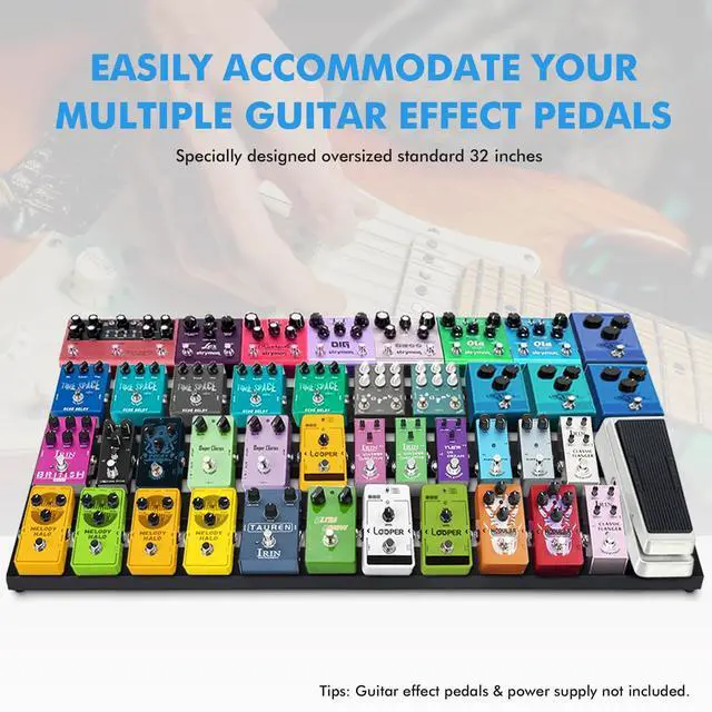 Alt view image 2 of 7 - 32INCH Guitar Pedal Board Aluminum Guitar Effect Pedal Board 32'' x 16.14'' Guitar Effects Pedalboard Accessories with Hook Loop Carry Bag