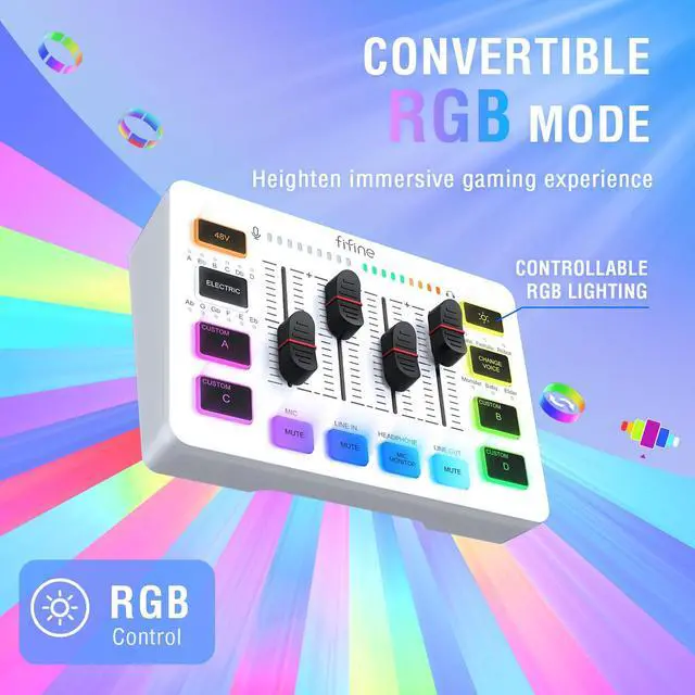 Alt view image 7 of 7 - Gaming Equipment Bundle, XLR/USB Streaming Dynamic Microphone with Audio Mixer Set, Podcast Recording Mic with Gain Knob, PC Mixer with Slider Fader Kit for Video, Game Voice-Ampligame KS5W