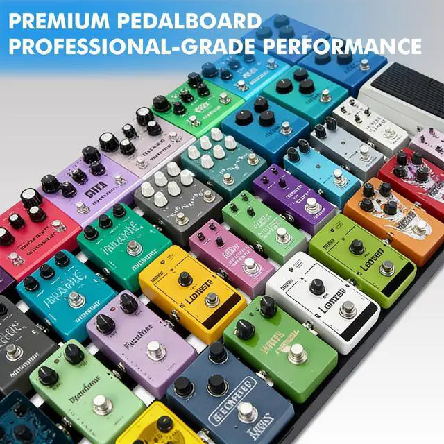 Alt view image 5 of 7 - 32INCH Guitar Pedal Board Aluminum Guitar Effect Pedal Board 32'' x 16.14'' Guitar Effects Pedalboard Accessories with Hook Loop Carry Bag