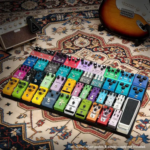 Alt view image 7 of 7 - 32INCH Guitar Pedal Board Aluminum Guitar Effect Pedal Board 32'' x 16.14'' Guitar Effects Pedalboard Accessories with Hook Loop Carry Bag
