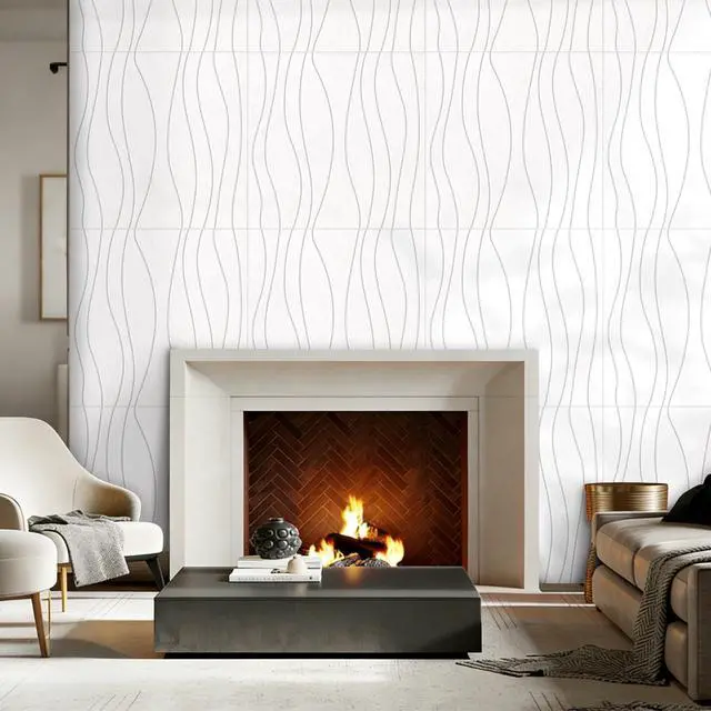 Alt view image 4 of 7 - Water Waves Acoustical Wall Panels, Decorative Sound Absorbing Wall Panels | 23.6 x 23.6 Inch 6 Pack Art Acoustic Panels, Sound Absorbing Wall Art, for Echo Reduction in Home Office & Apartment