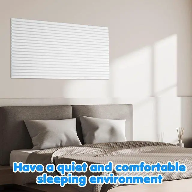 Alt view image 6 of 7 - 10 Pack 47x24 Inch Acoustic Wall Panels, Large Self Adhesive Sound Absorbing Panels for Home, Bedroom, Gaming Room, Studio & Office, High Density Noise Dampening Wall Decor for Echo Reduction, White