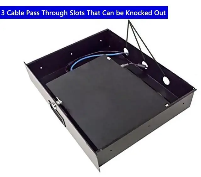 Alt view image 3 of 5 - 3U Rack Mount Drawer Server Cabinet Case for 19 Inch AV/Network/DJ Equipment Lockable Deep Drawer with Key