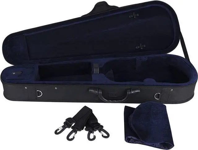 Alt view image 3 of 7 - 4/4 Full Size Violin Hard Case Basic Professional Triangular Shape Backpack, Super Light Suspension, Black