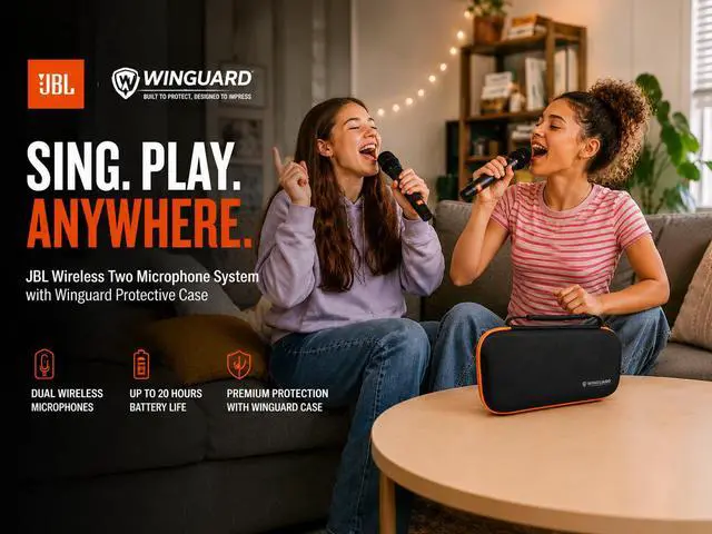 Alt view image 4 of 7 - Wireless Two Microphone System with Dual-Channel Receiver, Black Including Winguard Protective Travel Case