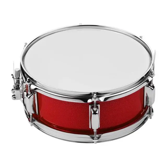 Alt view image 3 of 7 - 12 Inch Snare Drum Set with Sticks Strap & Key Red | 12 poplar snare drum, lightweight. Includes sticks, shoulder strap & tuning key.Red. Ideal for students & school band