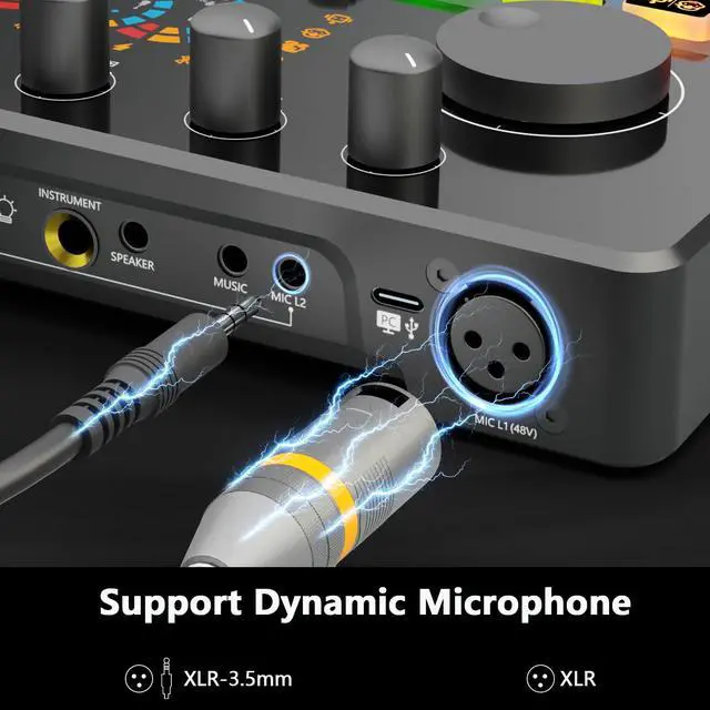 Alt view image 4 of 7 - Podcast Equipment Bundle for 4, All-in-One Audio Mixer with Dynamic Micophones Noise Reduction for Live Streaming/Recording/SingingPC,SmartphoneTikTok M100 3rd