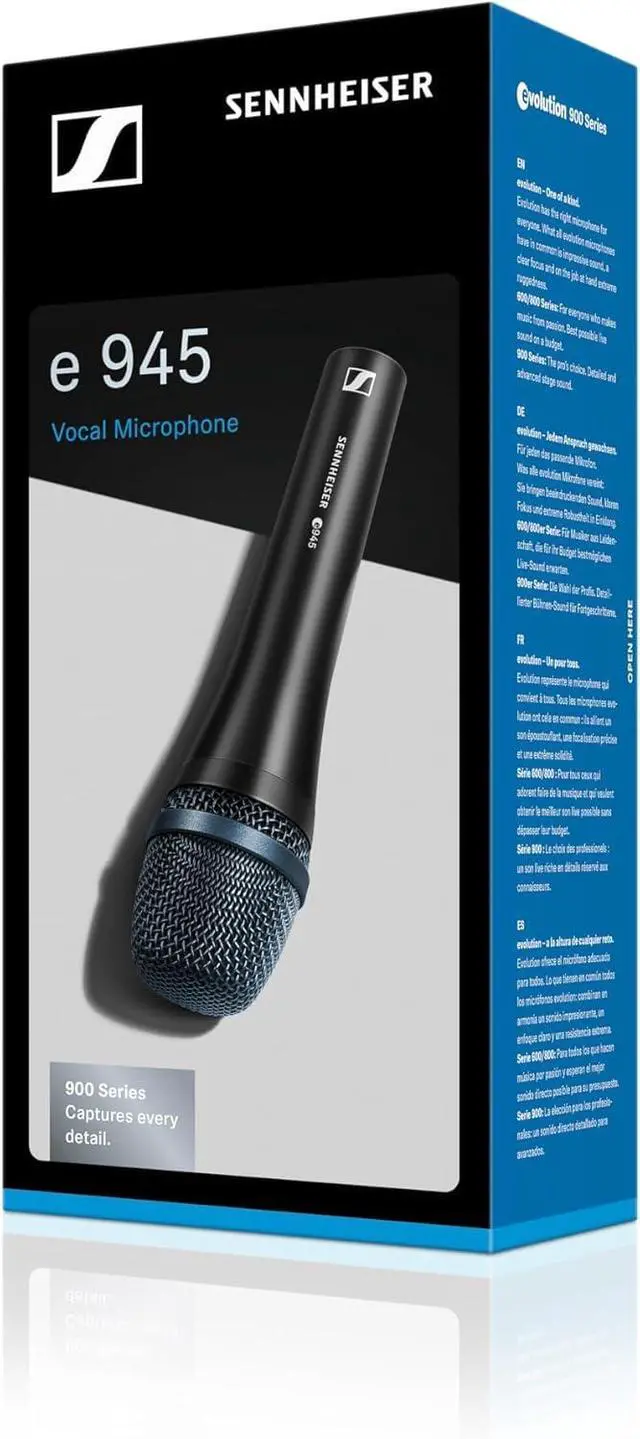 Alt view image 5 of 6 - Professional E 945 Dynamic Super-Cardioid Handheld Vocal Mic Bundled with Microphone Windscreen + 20ft XLR Microphone Cable + Microfiber Cleaning Cloth (4 Items)