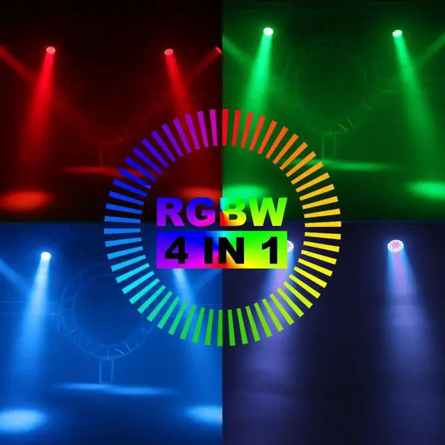 Alt view image 4 of 7 - Moving Head Light LED 19x15W RGBW 4in1 Stage Lights | Beam/Wash/Zoom Effect, Professional DMX512 & Sound Activated Control DJ Lights for Party Wedding Disco and Nightclub