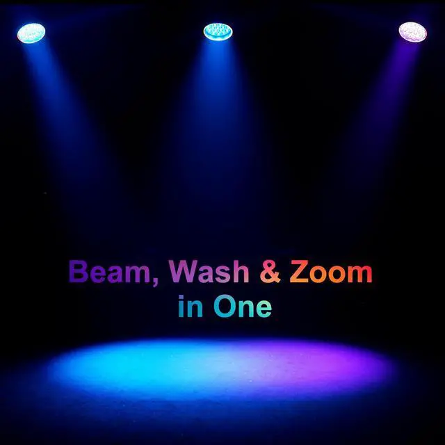 Alt view image 6 of 7 - Moving Head Light LED 19x15W RGBW 4in1 Stage Lights | Beam/Wash/Zoom Effect, Professional DMX512 & Sound Activated Control DJ Lights for Party Wedding Disco and Nightclub