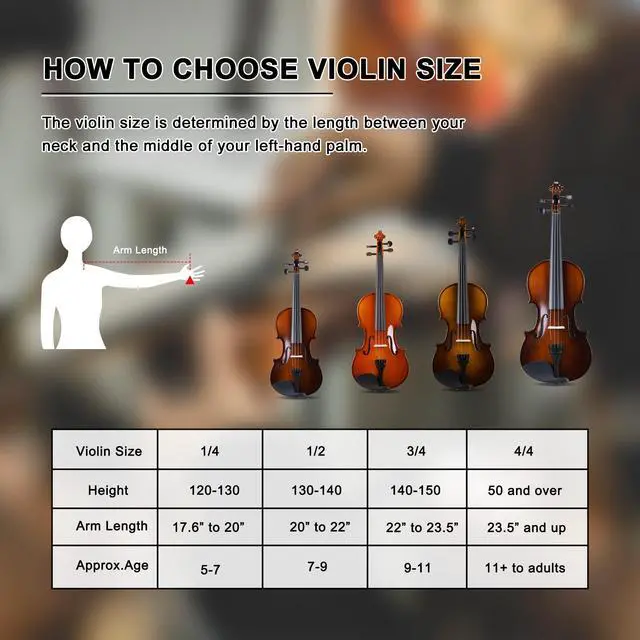 Alt view image 7 of 7 - Acoustic Violin for Beginner 4/4 Full Size Violin Set Solid Wood Ebony for Adult Teen Student Starter Kit with Hard Case, Shoulder Rest, Bow, Music Stand, Strings, Free Lessons (Coffee, 4/4 Size)