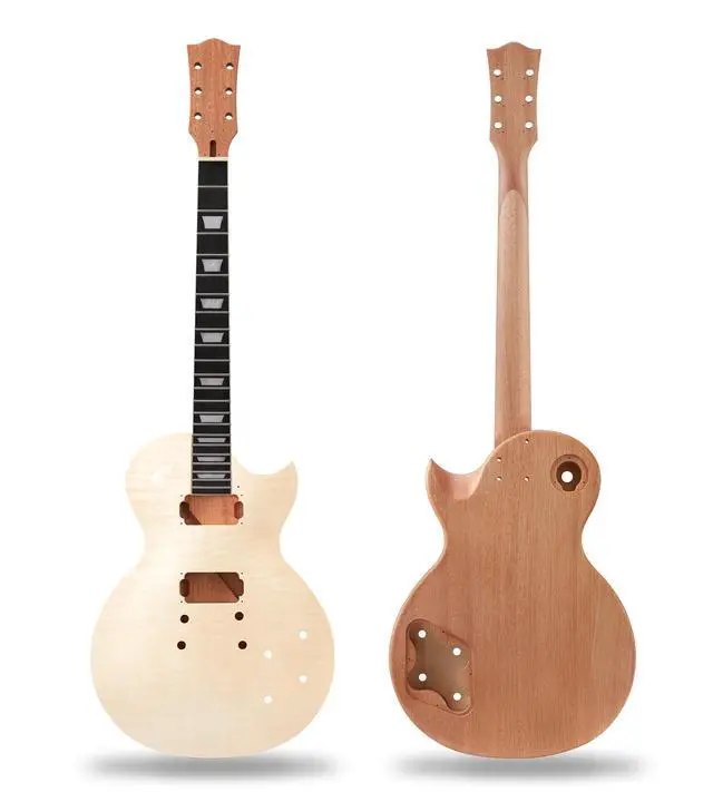 Alt view image 6 of 7 - DIY Electric Guitar Kit, Solderless, Multi Sanded Polished Body, LP | Mahogany Body, Okoume Neck, Powerful P90 Pickups, Tune O Matic Bridge, Full Accessories Pack, Rewarding DIY Hobby