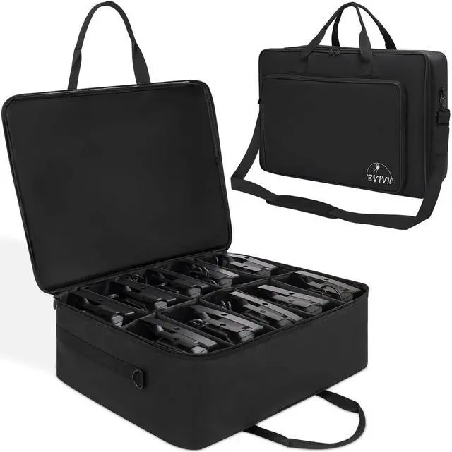 Main image of 10 Par Padded Spotlight Bag 5/16'' Stage Lighting Storage Bag | for 10 Par Lights Bag with Dividers, Handle and Straps, Black (Bag Only)
