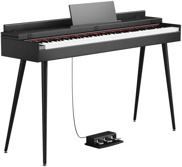 Main image of 88 Key Digital Piano, Hammer-Action Full Size Weighted Keyboard, Transforms Between Desk Cover Electric Piano and Vanity, Piano Keyboard with Stand, 25Wx2 Speakers, Three Pedal