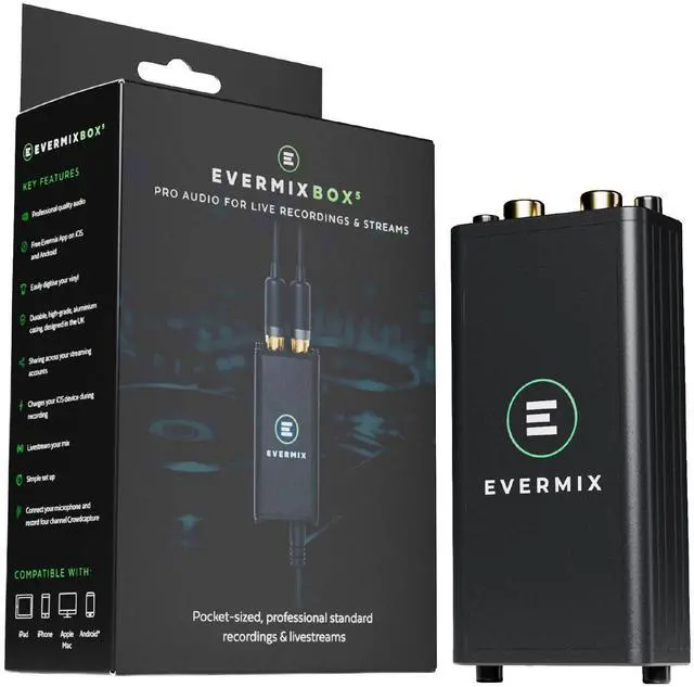 Main image of Box 5 DJ Audio Interface - Record and Livestream DJ Sets in High Quality, iOS and Android Compatible, Black