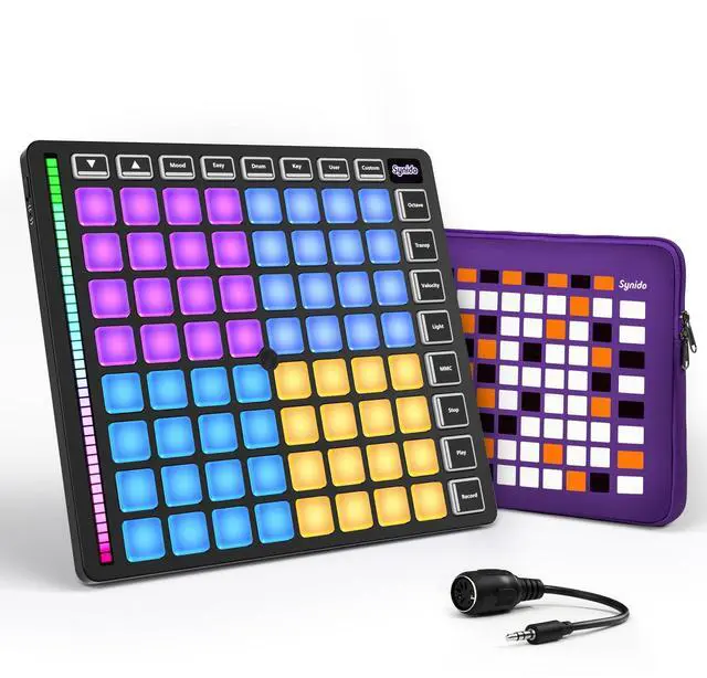 Main image of MIDI Pad Controller, 64 Velocity Sensitive RGB Beat Maker | Wide compatibility with mainstream DAWs including Ableton Live, Logic Pro and other music production software
