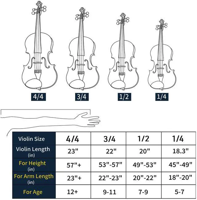 Alt view image 6 of 7 - 1/2 Violin Set For Beginners, Black Solid Wood - Acoustic Violins Set with Hard Case, Tuner, Shoulder Rest, 2 Bows, Rosin, Bridge & Strings (Flamed)