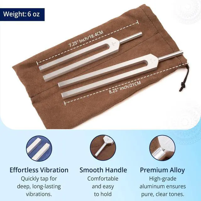 Alt view image 5 of 7 - Body Tuners Tuning Forks - 256Hz & 384Hz (C&G) for Sound Healing, Precision-Machined Aluminum Alloy - Made in USA - Chakra Healing, Sound Therapy, Reiki, Yoga, Energy Balancing Tools