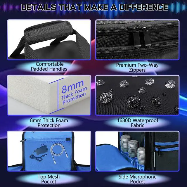 Alt view image 3 of 7 - Rolling Speaker Backpack Case for Bose S1 Pro S1 Pro+ & JBL PartyBox Encore, Portable Bluetooth Speaker Travel Bag with Wheels