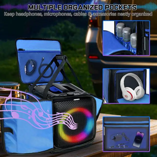 Alt view image 4 of 7 - Rolling Speaker Backpack Case for Bose S1 Pro S1 Pro+ & JBL PartyBox Encore, Portable Bluetooth Speaker Travel Bag with Wheels