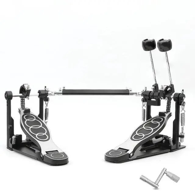 Main image of Double Bass drum Pedal,Double Bass Pedal with Adjustable Beater Head,Double Chain Drive Foot Kick Pedal with Drum Key for Drum Set and Electronic Drums