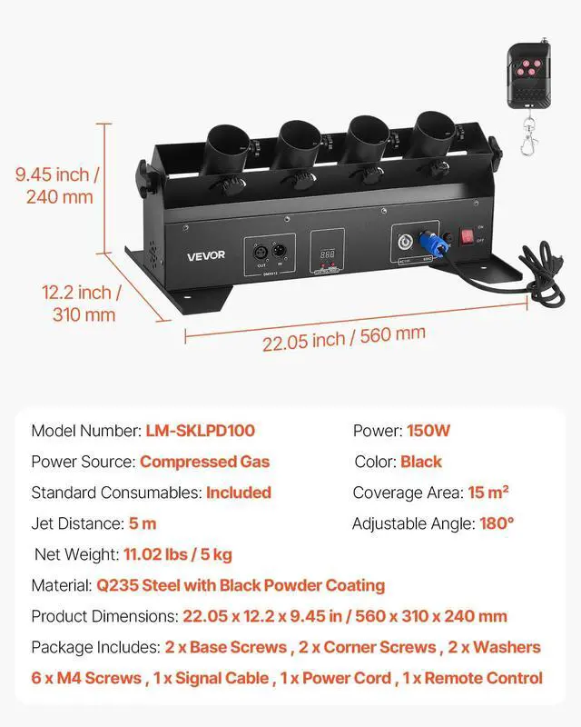 Alt view image 7 of 7 - Electric Confetti Cannon Machine, High Output 4-Shot Confetti Launcher, DMX512, Manual & Remote Control, Portable Confe-tti Shooter for Wedding Christmas DJ Party Event Show Stage Nightclub