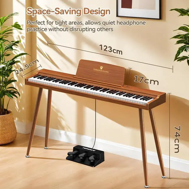 Alt view image 2 of 7 - P10 Weighted Keyboard Piano 88 Keys,Full-Size Electric Piano for Beginners,Digital Piano 88 Key Semi-Weighted Keyboard with Stand,Triple Pedal,Music Stand,Power Adapter