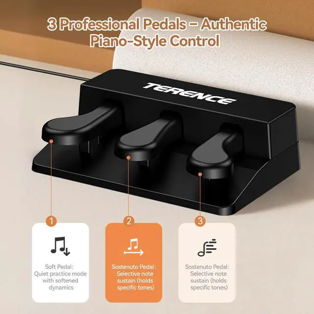 Alt view image 5 of 7 - P10 Weighted Keyboard Piano 88 Keys,Full-Size Electric Piano for Beginners,Digital Piano 88 Key Semi-Weighted Keyboard with Stand,Triple Pedal,Music Stand,Power Adapter