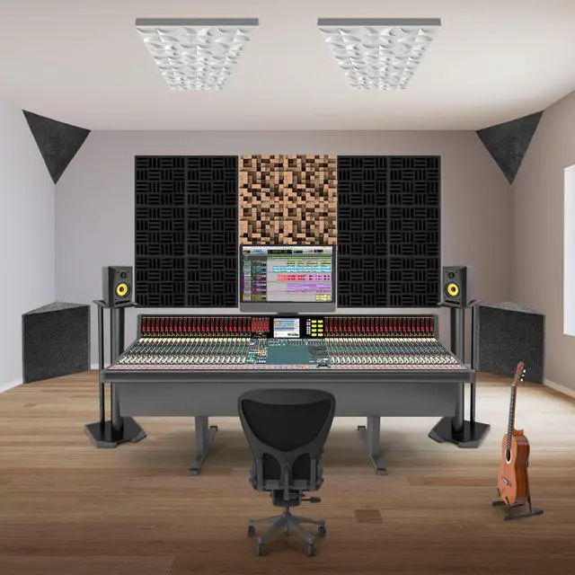 Alt view image 5 of 7 - Delta Bass Traps, 16.5 x 15.8 x 12 in, for Wall Corners, 2-Pack | Stackable super chunk corner bass traps for vertical wall corners and floor-to-ceiling treatment in studios and home theaters