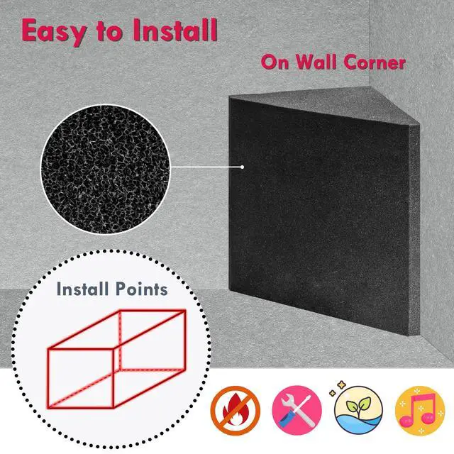 Alt view image 3 of 7 - Delta Bass Traps, 16.5 x 15.8 x 12 in, for Wall Corners, 2-Pack | Stackable super chunk corner bass traps for vertical wall corners and floor-to-ceiling treatment in studios and home theaters