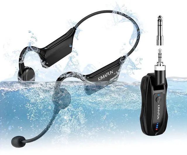Main image of 2.4G Fitness Headset Wireless Microphone, IP67 Waterproof Sweatproof Microphone for Water Aerobics, Swimming Coach, Fitness Instructor, Yoga, Spinning, Training, Teaching, Speakers, GWP91
