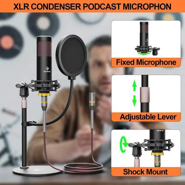 Alt view image 3 of 7 - Podcast Equipment Bundle for 2 with Dual 48V XLR Condenser Micophones with Mic Pop Filters Audio Equipment for Live Streaming/ Recording, Online Gaming for Phone/ Laptop/ PC Audio Interface M100