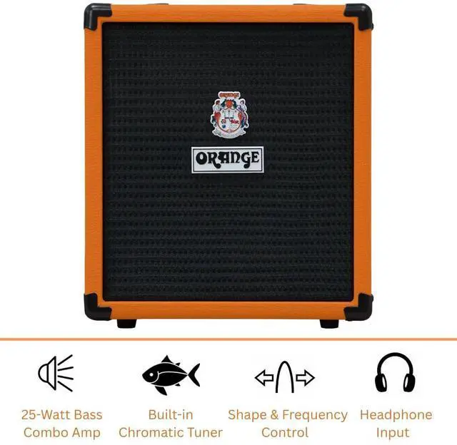 Alt view image 2 of 7 - Crush Bass 25 25W 8" Guitar Amplifier and Speaker Combo