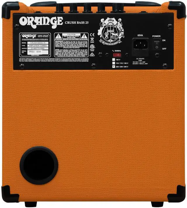 Alt view image 5 of 7 - Crush Bass 25 25W 8" Guitar Amplifier and Speaker Combo