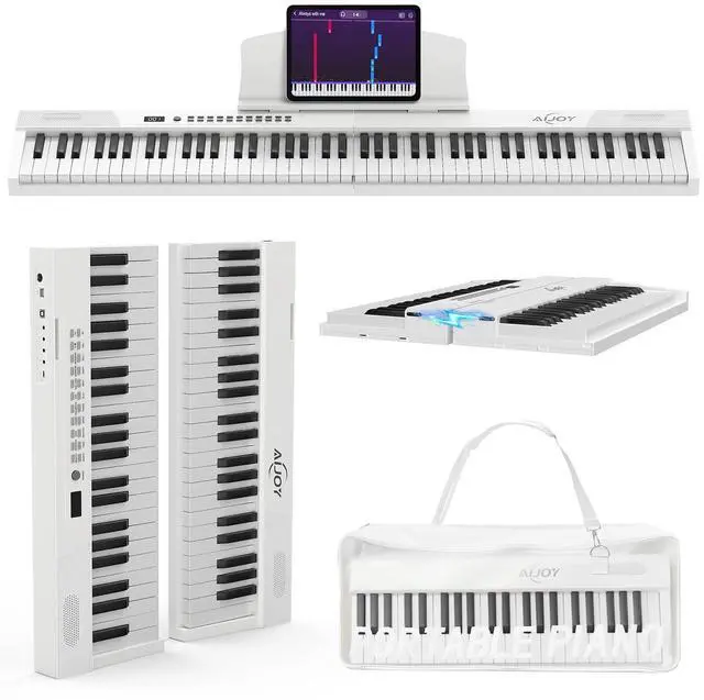 Main image of 88 Key Portable Piano Keyboard, Magnetic Semi-Weighted Electric Piano | Velocity-Sensitive Keys, 900 Tones & 700 Rhythms, Bluetooth & USB-MIDI, Rechargeable for Beginners Home Travel