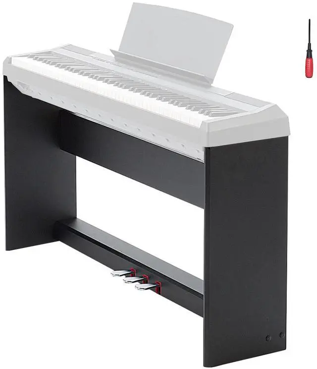 Main image of L125B Wooden Furniture Stand Compatible for Yamaha P-125,P-128 Keyboard,with Traditional Piano 3-Pedal Unit,Black (P-125 WS)